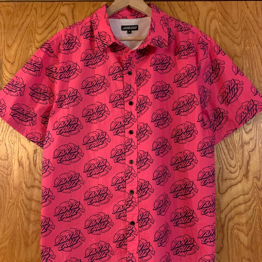 Santa Cruz Skateboards Pink Graphic Men's Shirt